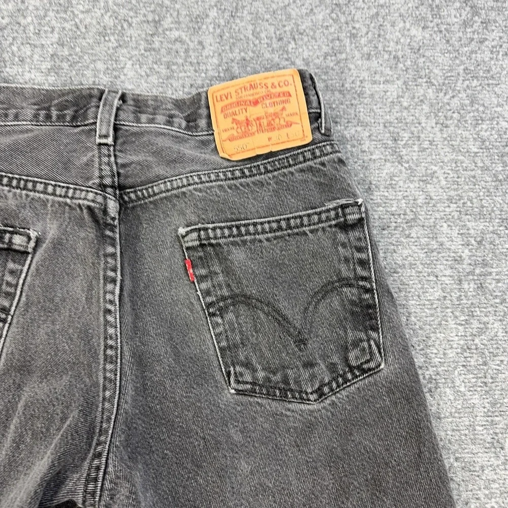 Levis 550 Jeans Mens 30x28 Black Relaxed Fit Tapered Denim Pants